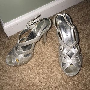 Madden Girl silver sparkly heels